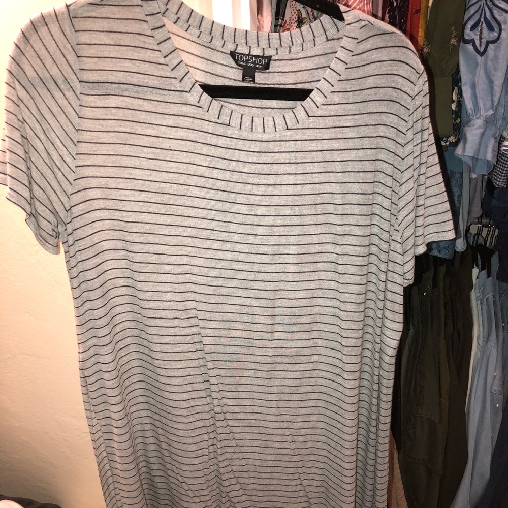 Grey and black striped top